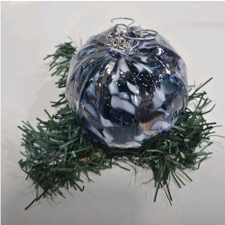 Pink glass Christmas ornaments — handcrafted